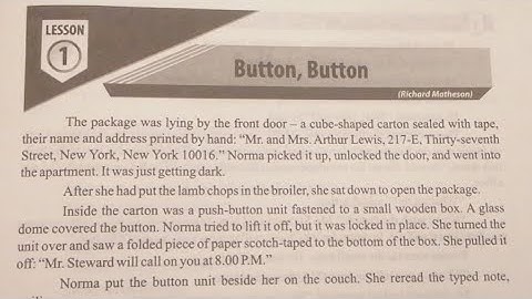 First Year English Lesson 1 Button Button #Richard#Matheson