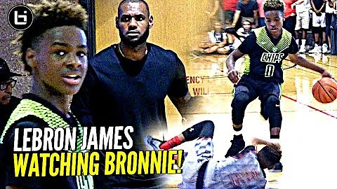 LeBron James watches Son Bronny Play & Gets TOO HY...