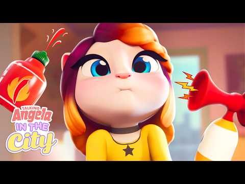 Hiccups Won't Stop! 😵 Talking Angela: In the City | Cartoons for Kids