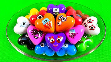 Numberblocks & Alphablocks - Looking CLAY with Mini Heart Coloring! ASMR