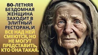 80-летняя бездомная женщина заходит в элитный ресторан, и все над ней смеются, но не могут#