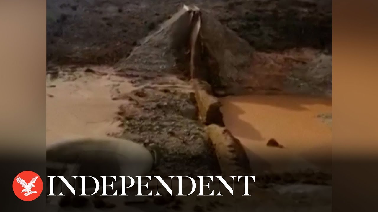 Eyewitness footage shows burst dam as deadly floods devastate Libyan city