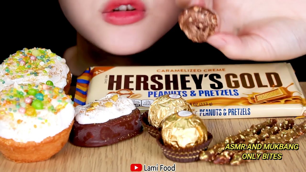 LAMI FOOD - GOLD CHOCOLATE ASMR FERRERO ROCHER HERSHEY'S *ONLY BITES*