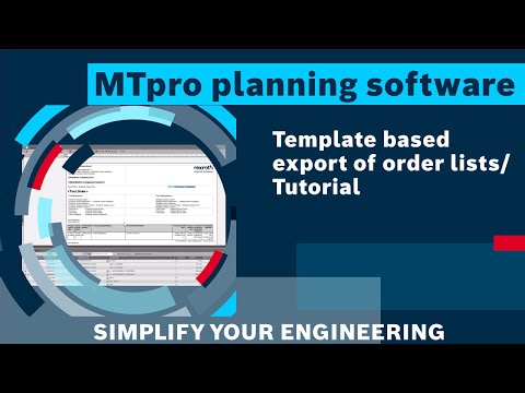 [EN] Bosch Rexroth MTpro Planning Software HowTo Video - template based export of order lists