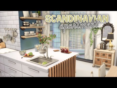 Видео: Скандинавская квартира💙│Строительство│Scandinavian apartment│SpeedBuild│NO CC [The Sims 4]