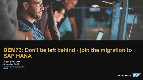AWS re:Invent 2018: Don’t Be Left Behind - Join the Migration to SAP HANA (DEM73)