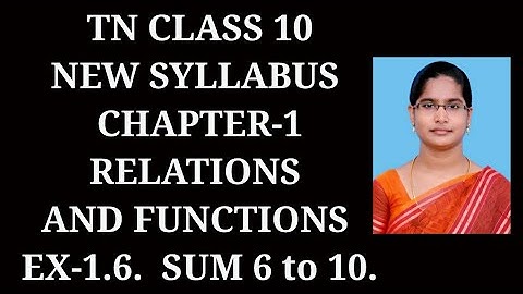 10th maths ch-1 Relations and Functions Ex-1.6 (6 to 10 sums) samacheer 2021