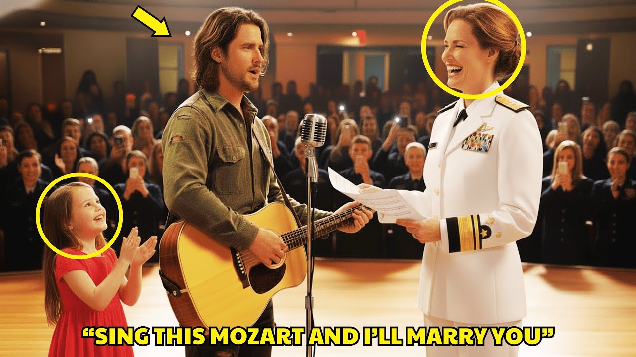 “Sing This Mozart and I’ll Marry You” Navy Admiral Joked — Single Dad Janitor’s Voice Froze Everyone