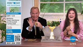 Bellezza Bronze Byzantine Chain Necklace and Bracelet 2p...