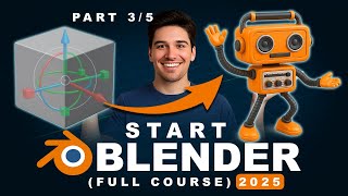 Modeling a Stylized Robot Body & Legs in Blender – Part 3 | Tutorial for beginners 2025
