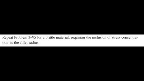 Repeat Problem 3-95 for a brittle material, requiring the inclusion of stress concentration in the