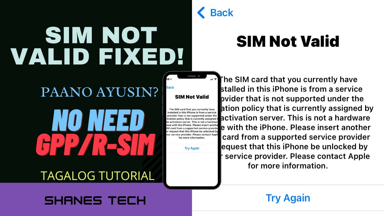 IPhone SIM NOT VALID   Paano Ayusin NO Need GPP CHIP   Jailbreak Required 2021 TAGALOG