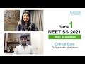 Rank 1  neetss21  critical care dr nazneen makhbool with dr rakesh s nair