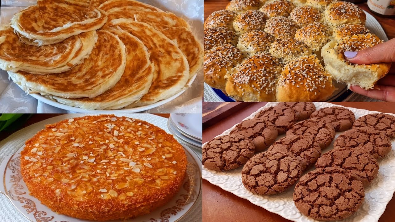 4 وصفات فطور وكوتي سهلين ورخاص ديال تحميرة لوجه من لقليل ملوي بسبوسة حليوة ذوب بالبنة وشهدة كي القطن