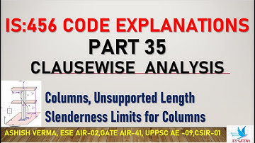 IS:456 Code Clause-wise Detailed Explanations|Columns|Effective & Unsupported Lengths|Part 35