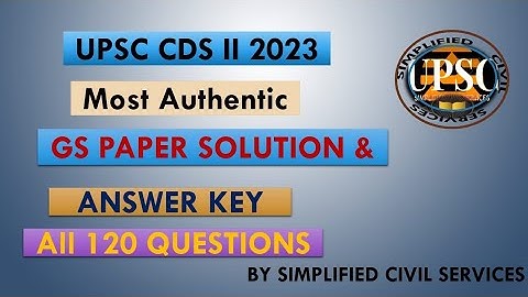 UPSC CDS II 2023 EXAM ANALYSIS | GS PAPER SOLUTION & ANSWER KEY | #upsc #cds2023 #cds  #ssc #cat |