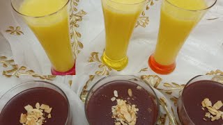 تحلية لسحور رمضان كريمية بدون كريمة لذيذة بمداق شكلاط وعصير منعش 