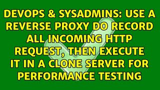 Use a reverse proxy do record all incoming HTTP request, then execute it in a clone server for...
