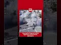 Interception fragment striking a highway, triggering an intense explosion