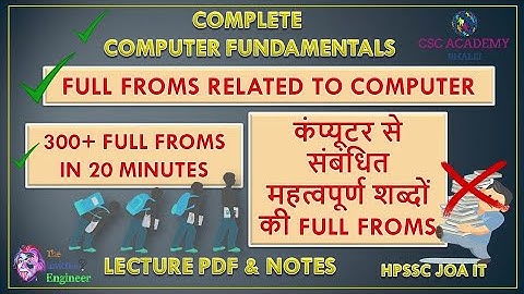computer full forms || COMPUTER ABBREVIATIONS || COMPUTER FUNDAMENTAL || HPSSC JOA IT965