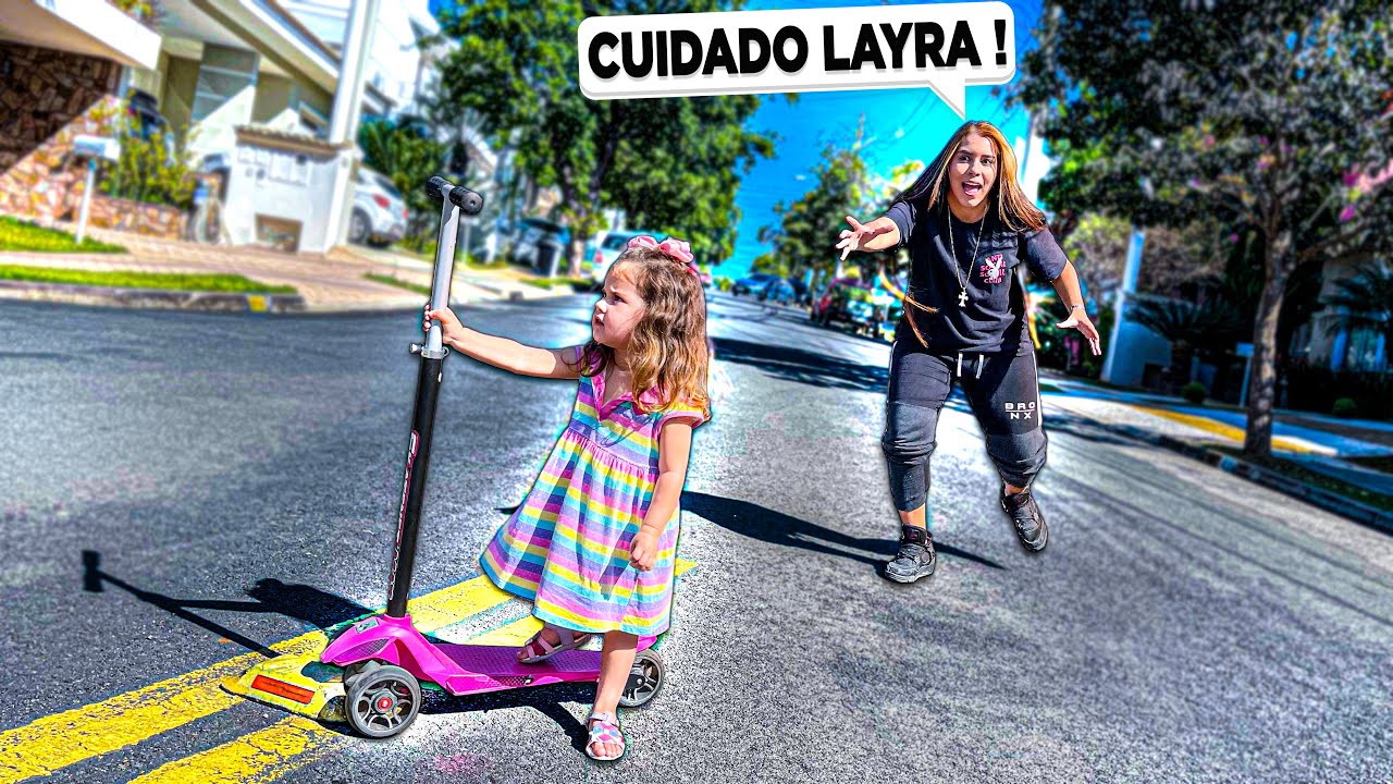 MINHA IRMÃZINHA QUASE SOFREU UM ACIDENTE ANDANDO DE PATINETE PELA PRIMEIRA VEZ !