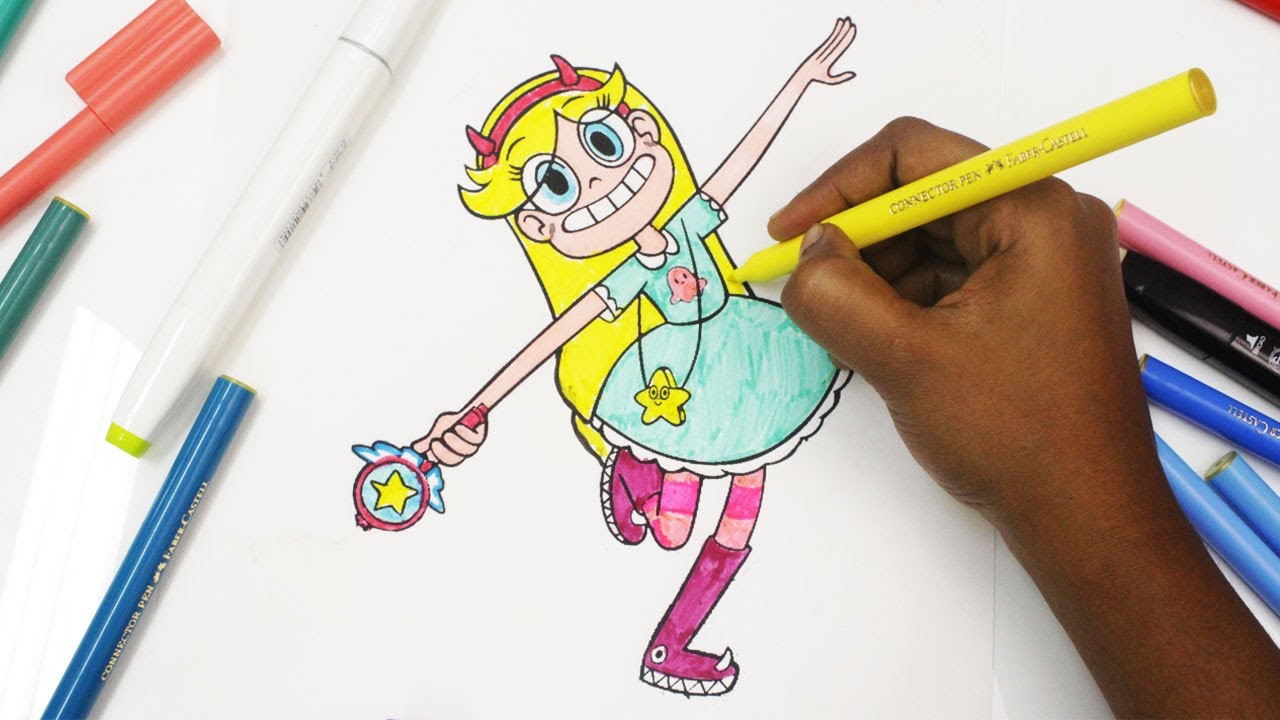 Star Vs the Forces of Evil coloring book pages Star Butterfly Marco Diaz coloring page Kids Art