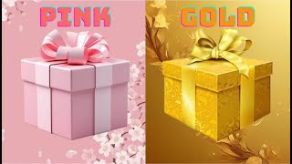 Choose your gift 🎁💝🤩🤮|| 2 gift box challenge||1 good & the other bad|| Pink & Gold #giftboxchallenge