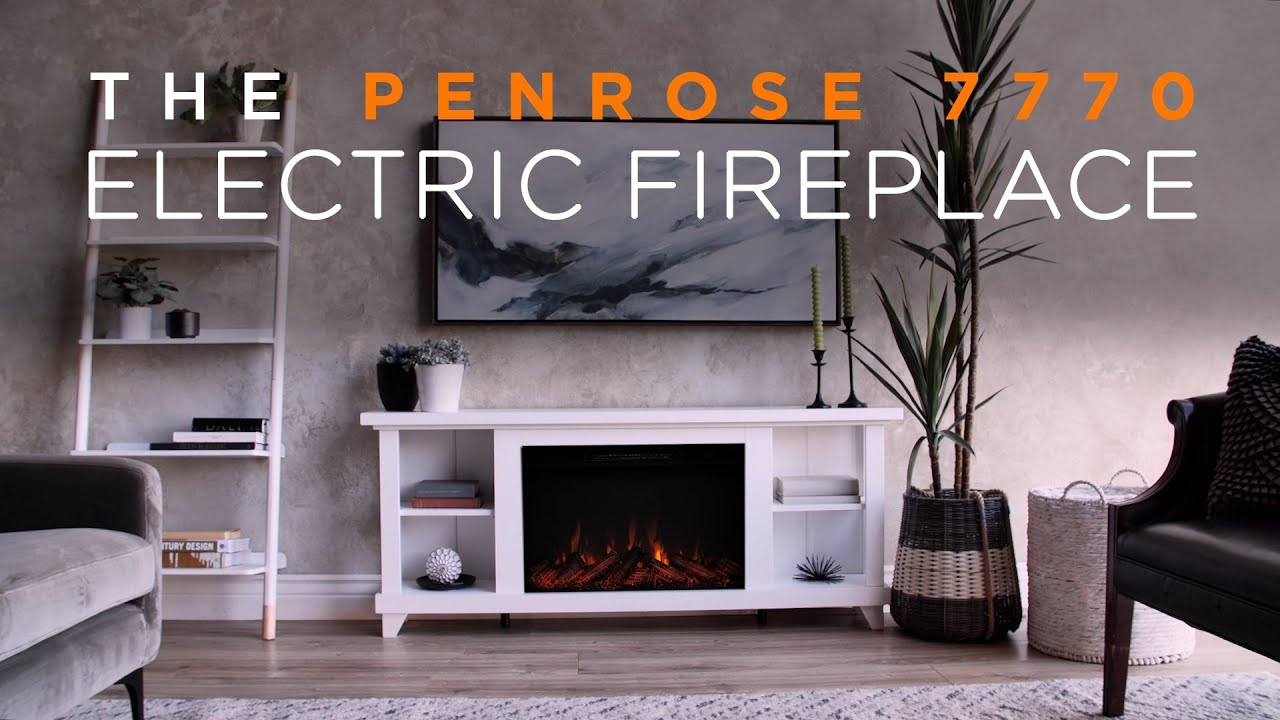 Penrose Slim Electric Fireplace Media Console - Real Flame®