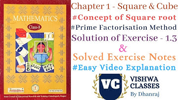 Class 8 | Maths | Chapter 1 | Square & Cube | Exercise - 1.3 | CG Board | Solved Notes | Easy Video