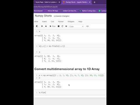 How to Convert Multi Dimensional Array to 1D Array in Numpy - YouTube