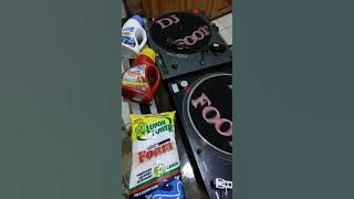 DJ FOOT holding a vibez in the kitchen with Golden Cream Margarine.