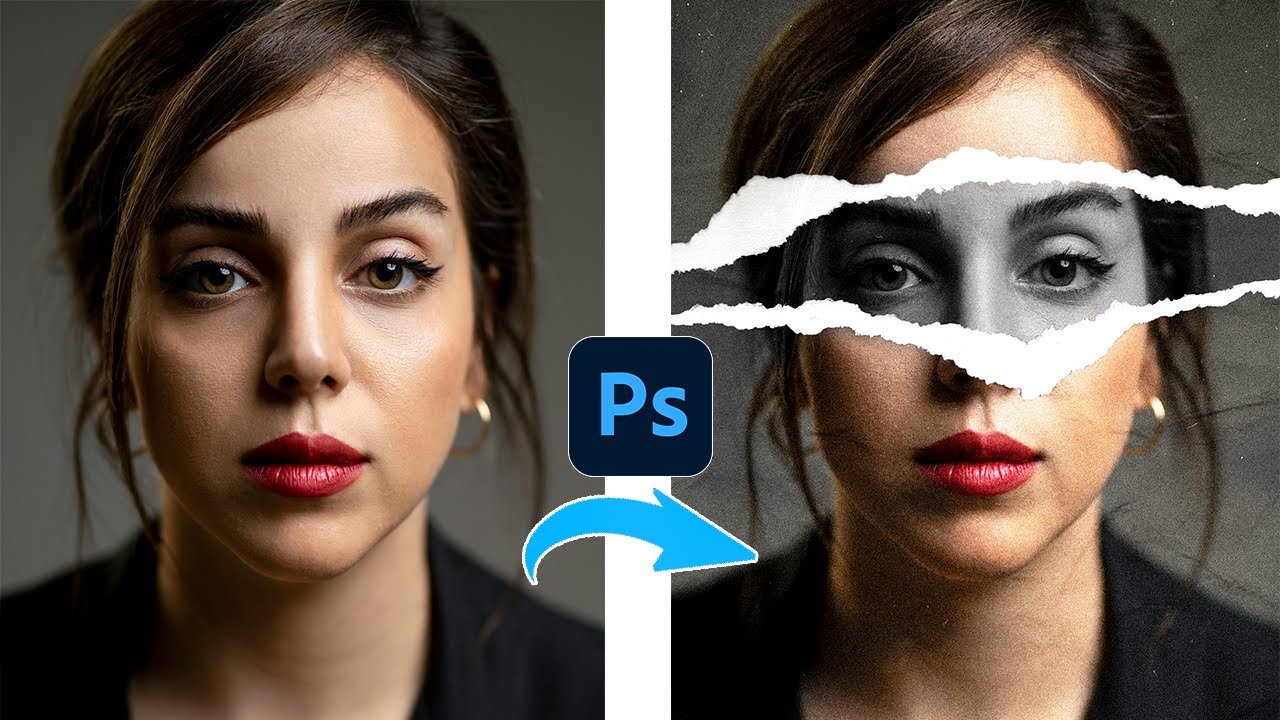 Photoshop Tutorial | How To Create Torn Paper Effect Beginners - YouTube