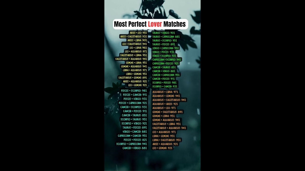 Most Perfect Couple Compatibility Zodiac Sign  