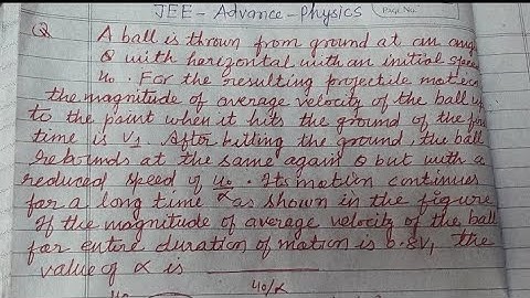 A ball is thrown from ground at an angle theta with horizontal with an initial velocity u० ... | jee