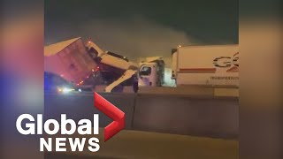 Video captures catastrophic Texas highway pileup