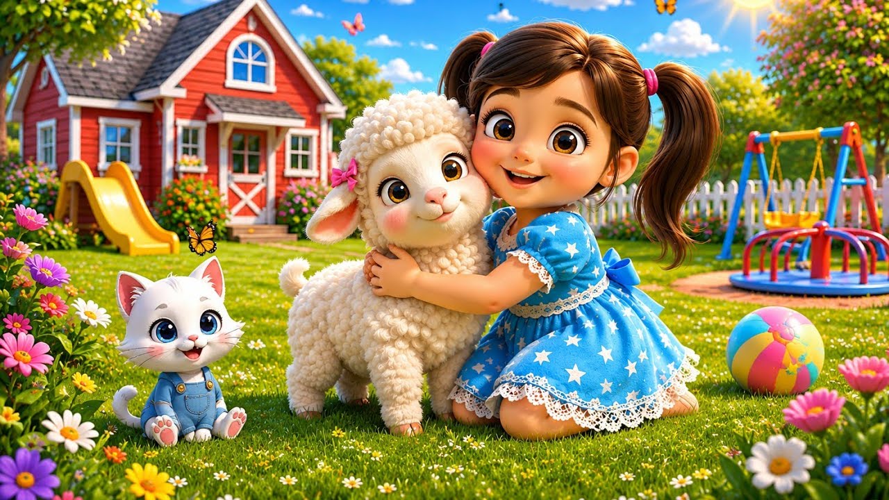 🐑 Mary Had a Little Lamb | Cute 3d Nursery Rhyme for Kids cartoons | Fun Kids Songs & Babies Poem