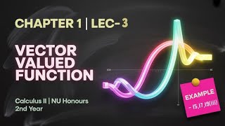 Vector Valued Function | Calculus 2 - Chapter 1 | Lec-3 | Example- 15,17,19 | NU Honours 2nd year News