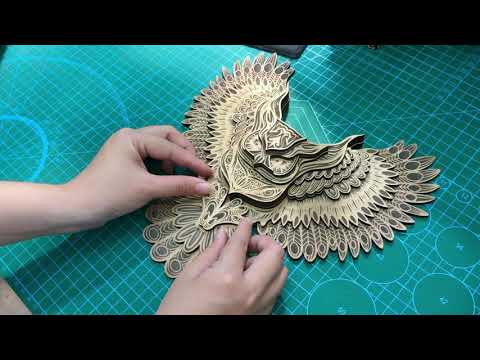 [FREE DOWNLOAD] Làm mô hình trang trí mẫu chim cú mèo cắt khắc dạng 3D xếp lớp