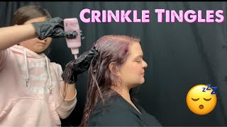 ASMR Hair Dye Application ( glove sounds and personal attention)