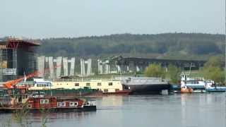 Kwidzyn, Korzeniewo,Transport Wodny, Budowa Mostu - Wisła.wmv