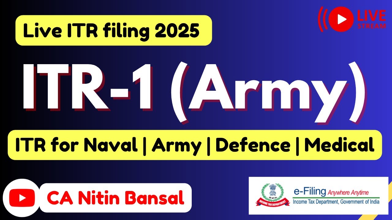 Army ITR filing online 2025-26 | Army person ITR filing 2025-26 | ITR 1 filing 2025