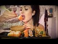 Asmr mangio sushi  eating sounds salmon roll uramaki hosomaki nigiri