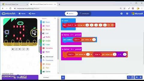 Manipulating Arrays in micro:bit 2019