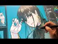 【お絵描きLIVE】イケメン女性をデジタル作画