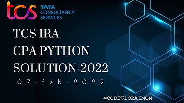 FULLY EXPLAINED |TCS IRA PYTHON 31TH JAN SOL|TCS PRA |TCS CPA PYTHON|TCS OPA|TCS PYTHON|CPA SBQ |PRA