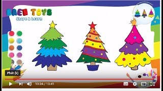 Learn Colors coloring and drawing Christmas trees - Pages Learn drawing Merry Christmas for Kids screenshot 1