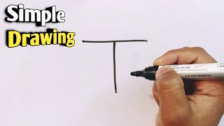 How to Turn Letter T into a Men Shirt | How to Draw a Shirt From Letter T | Step By Step Drawing