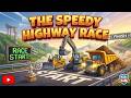 Speedy Highway Race 🚜💨: Bulldozer, Excavator &amp; Dump Truck – Who Reaches First? | Vehicles Animation