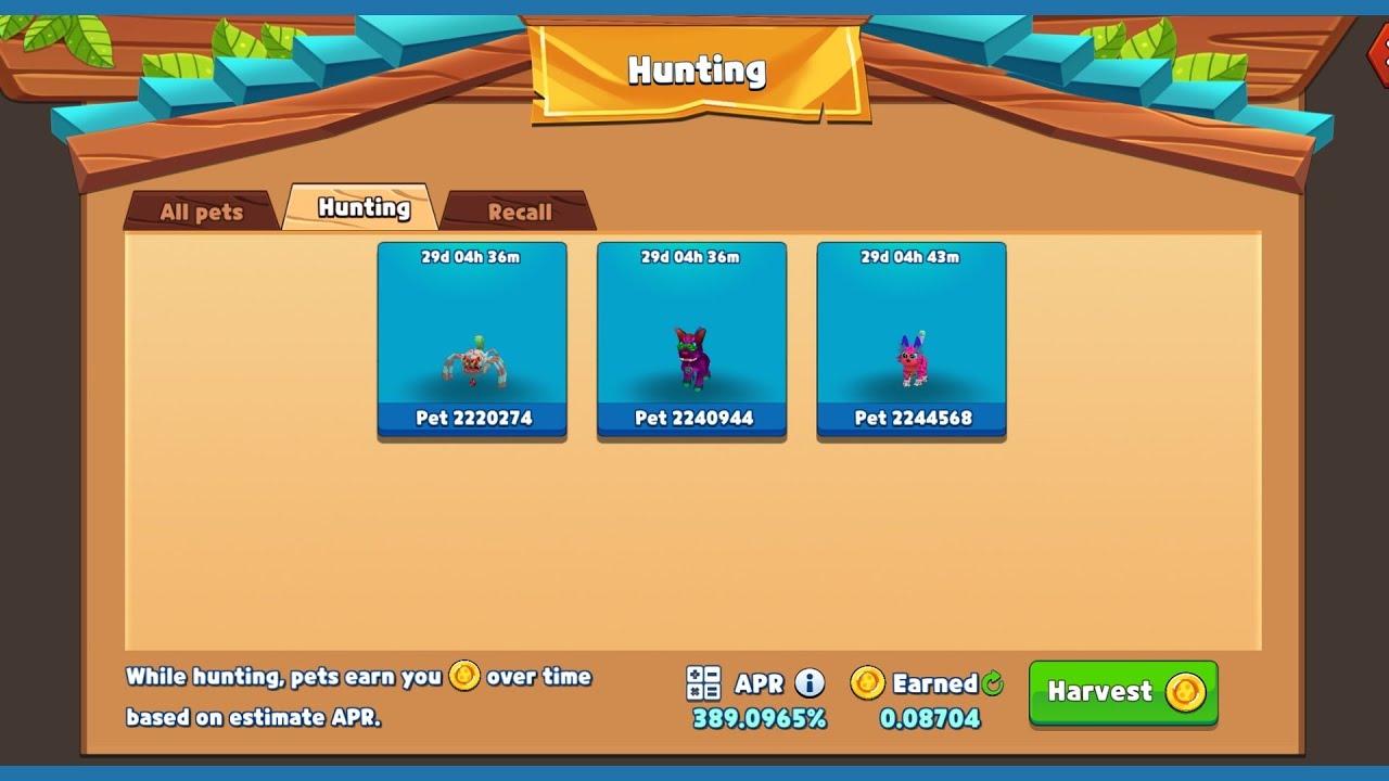 My Defi Pet Hunting 3pets start earning DPET Token