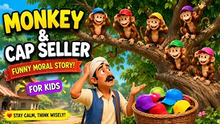 The Cap Seller and the Monkeys | Moral Story for Kids 🐵🧢, 